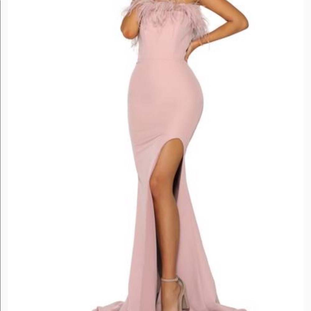 Simply elegant feather gown